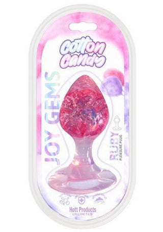 Cotton Candy Joy Gems Silicone Pleasure Plug - Ruby - Red