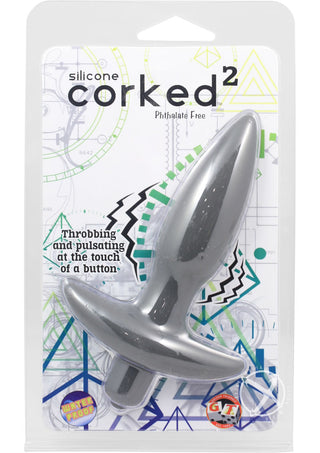 Corked 2 Silicone Anal Plug - Charcoal/Grey - Small
