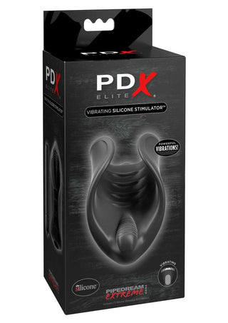 Pipedream Extreme Elite Vibrating Silicone Stimulator Masturbator with Bullet - Black