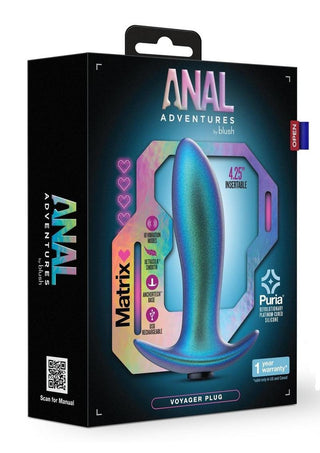 Anal Adventures Matrix Voyager Plug Silicone Rechargeable Anal Plug - Neptune - Teal