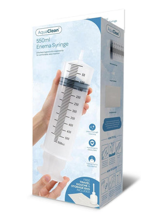 Aquaclean 550cc Enema Syringe - Clear