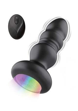 Atomic Thrusting Light-Up Rechargeable Silicone Power Plug - Black