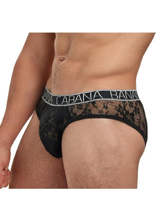 Banana Cabana Lace Nights Low Rise Brief - Black - Large/XLarge