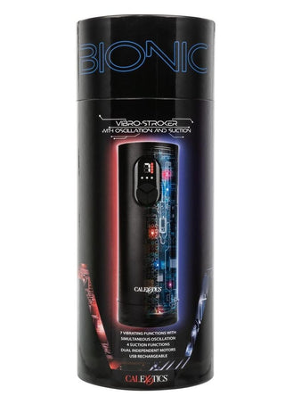 Bionic Vibro Stroker Rechargeable with Oscillation and Suction - Black