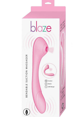 Blaze Bendable Suction Rechargeable Silicone Massager - Pink