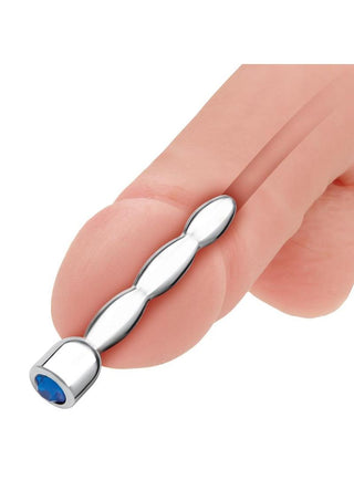 Blue Line Bling Bling Wavy Penis Plug 2in - Stainless