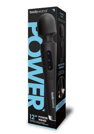 Bodywand Power Wand Rechargeable Silicone Wand Massager - Black - 12in