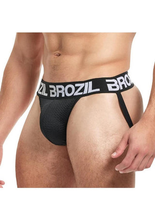 Brozil Ultra Bulge Enhancing Jockstrap - Black - Large/XLarge