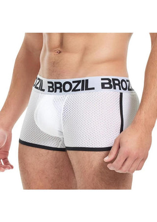 Brozil Ultra Glute and Bulge Enhancing Mesh Trunk - White - Large/XLarge