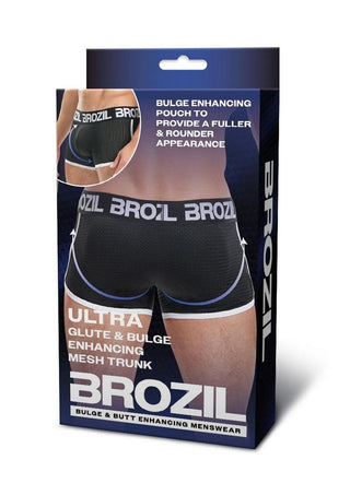 Brozil Ultra Glute and Bulge Enhancing Mesh Trunk - Black - Medium/Small