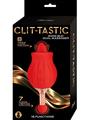 Clit-Tastic Rose Bud Dual Massager Rechargeable Silicone with Clitoral Stimulator