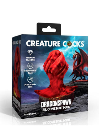 Creature Cocks Dragonspawn Silicone Butt Plug - Red - Medium