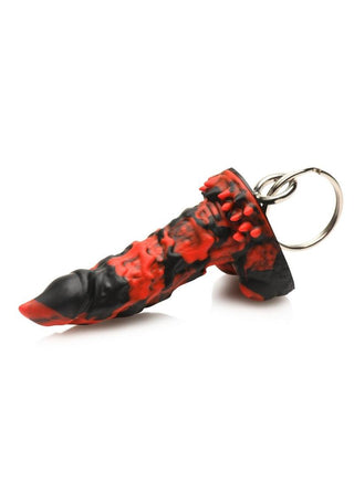 Creature Cocks Fire Demon Keychain - Black/Metal/Red