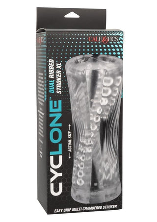 Cyclone Dual Ribbed Stroker - Clear - XLarge