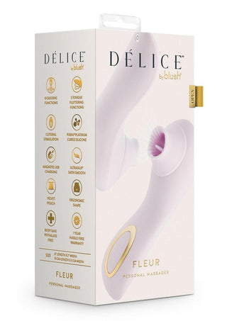 Delice Fleus Air Pulsing Vibe Rechargeable Silicone Clitoral Vibrator - Barely - Purple