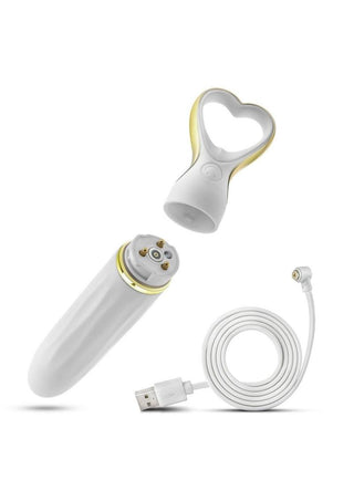 Delice Heartthrob Rechargeable Silicone Vibrator - White Bouquet