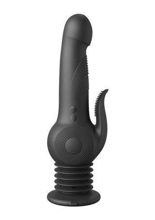 Fetish Fantasy Series Pogo Thruster Rechargeable Silicone Rabbit Vibrator - Black