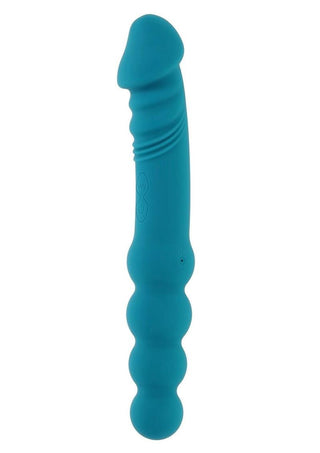 Flip Flop Rechargeable Silicone Dual End Vibrator - Blue