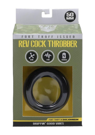 Fort Troff Rev Cock Throbber Rechargeable Silicone Cock Ring - Black - Large