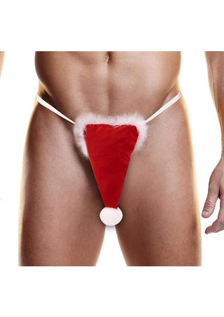 Fundies Santa Hat Thong - Red/White - One Size