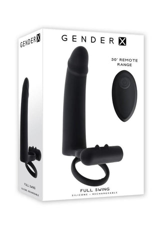 Gender X Full Swing Rechargeable Silicone Panty Vibe with Remote Control - Black