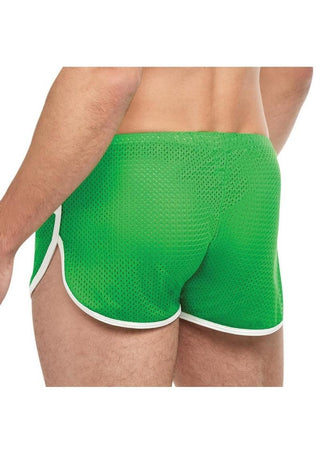 Goal Line Side Split Mesh Booty Shorts