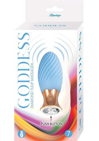 Goddess Diamond Tulip Rechargeable Silicone Massager - Blue