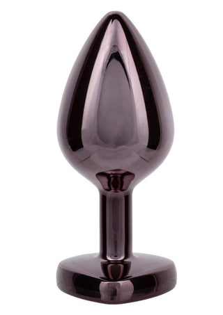 Jewel Black Diamond Heart Anal Plug - Black - Large