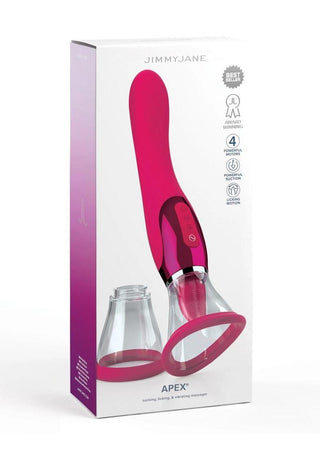 Jimmyjane Apex Rechargeable Silicone Dual Vibrator - Pink