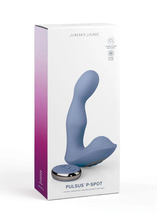 Jimmyjane Pulsus P-Spot Rechargeable Silicone Dual Stimulator with Remote - Blue