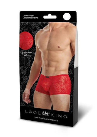 Lace King Lace Boxers - Red - Medium/Small