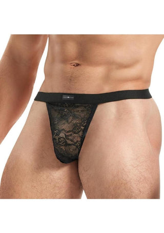 Lace King Lace G-String - Black - Large/Medium