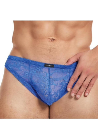 Lace King Lace Thong - Blue - Large/XLarge