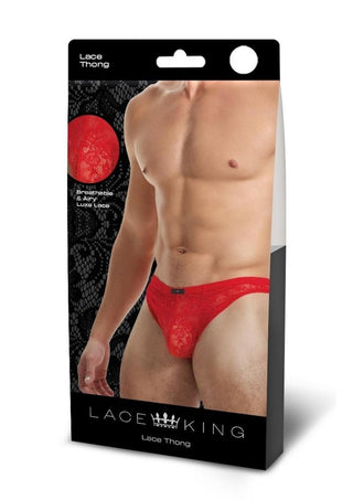 Lace King Lace Thong - Red - Medium/Small