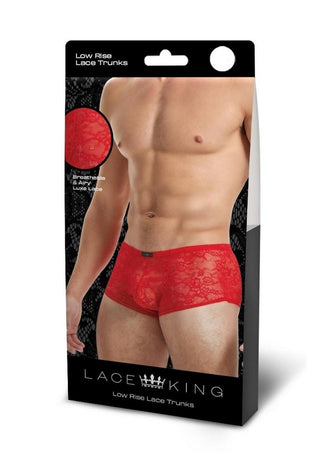 Lace King Lace Trunks - Red - Medium/Small