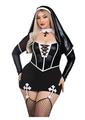 Leg Avenue Holy Hottie Set Boned Garter Dress with Cross Accents and Nun Habit (2 Piece) - 1x/2x