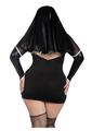 Leg Avenue Holy Hottie Set Boned Garter Dress with Cross Accents and Nun Habit (2 Piece) - 1x/2x