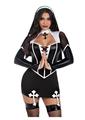 Leg Avenue Holy Hottie Set Boned Garter Dress with Cross Accents and Nun Habit