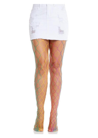 Leg Avenue Rainbow Fence Net Tights