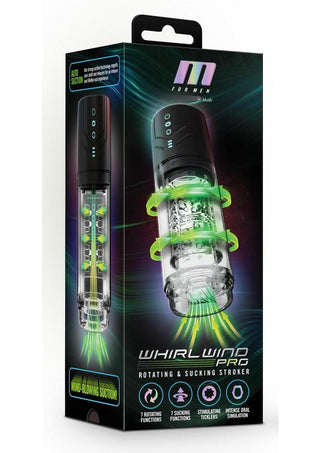 M For Men Whirlwind Pro Rechargeable Masturbator - Black/Clear