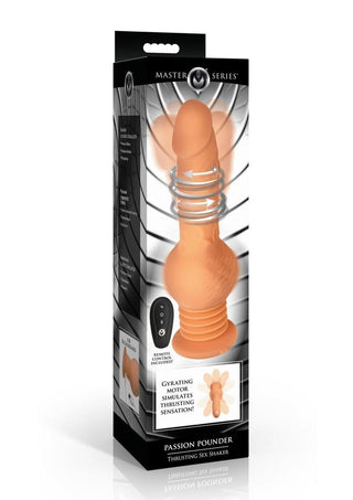 Master Series Passion Pounder Thrusting Sex Shaker Rechargeable Silicone Vibrator - Vanilla