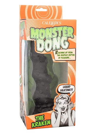 Monster Dong The Kraken Silicone Dildo - Black - 8in