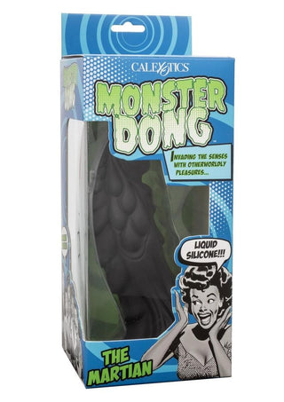 Monster Dong The Martian Silicone Dildo - Black - 7.75in