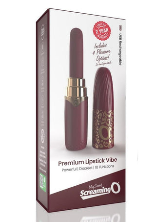 My Secret Premium Rechargeable Lipstick Vibrator - Merlot/Red