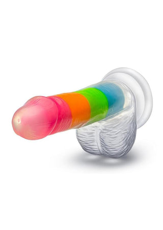 Neo Elite Glow In The Dark Silicone Rainbow Rave Dildo