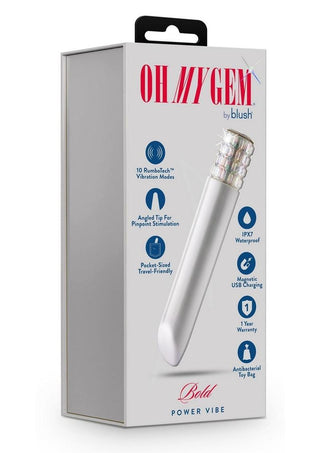 Oh My Gem Bold Rechargeable Bullet Vibrator - Diamond/Silver