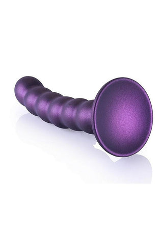 Ouch! Beaded G-Spot Silicone Dildo 5in - Metallic