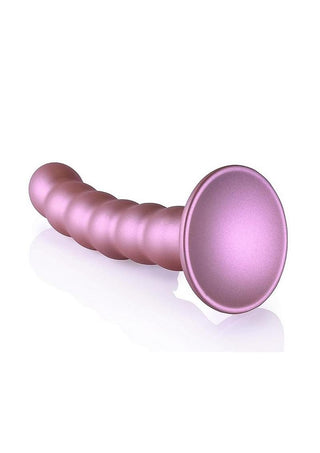 Ouch! Beaded G-Spot Silicone Dildo 5in - Metallic