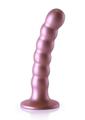 Ouch! Beaded G-Spot Silicone Dildo 5in - Metallic