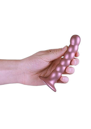 Ouch! Beaded G-Spot Silicone Dildo 5in - Metallic